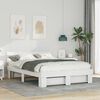 vidaXL Cadru de pat cu headboard Alb 150 x 200 cm Lemn de pin masiv