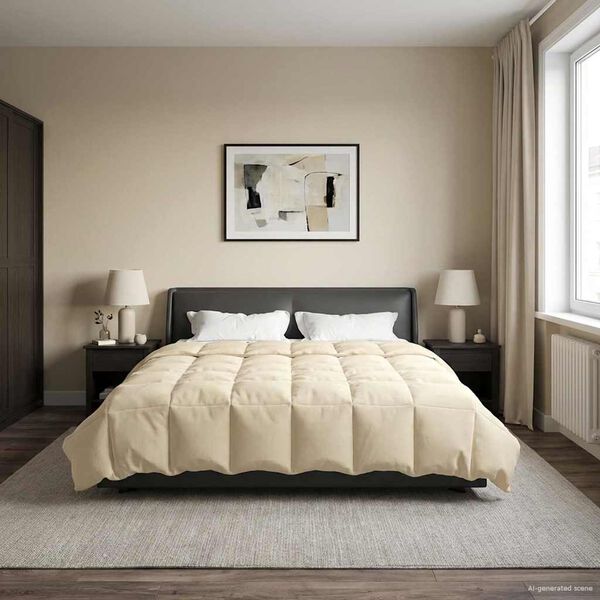 vidaXL Pilotă de vară Patos Crem 220 x 260 cm Microfibră