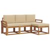 vidaXL Set de canapele de exterior 4 buc. Natural și Bej
