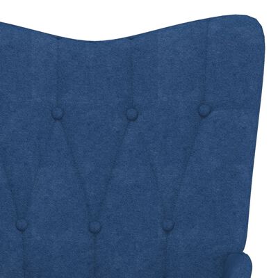 vidaXL Scaun de relaxare cu taburet, albastru, textil