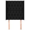 vidaXL Tăblie de pat cu aripioare, negru, 83x16x118/128 cm, textil
