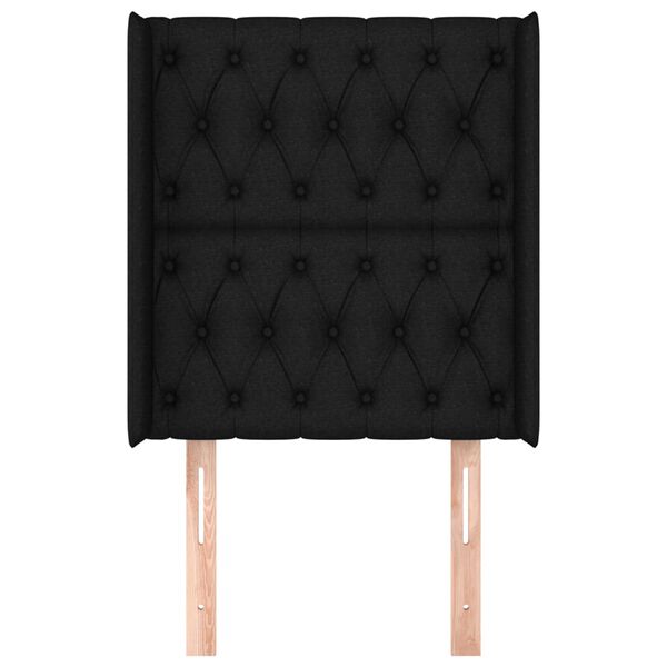 vidaXL Tăblie de pat cu aripioare, negru, 83x16x118/128 cm, textil