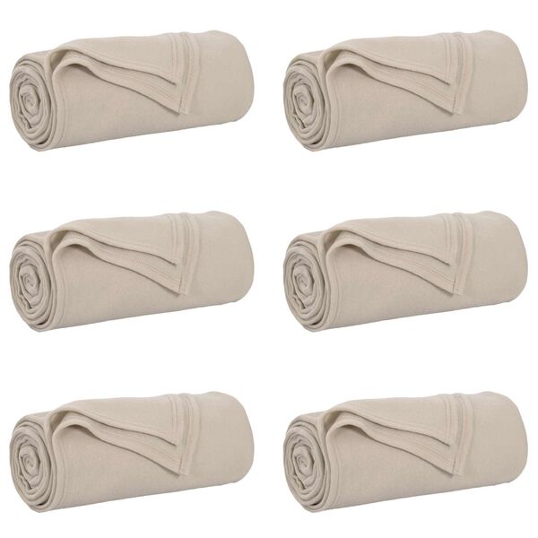 vidaXL Pături de aruncat 6 pcs Bej 240 x 220 cm Molton