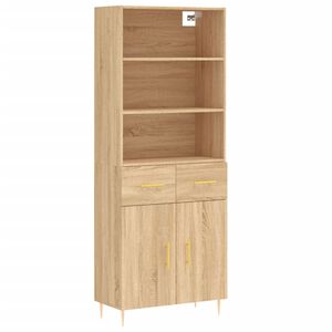 vidaXL Dulap &icirc;nalt, stejar sonoma, 69,5x34x180 cm, lemn compozit