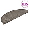 vidaXL Covorașe autoadezive de scări 15 buc. gri/bej 65x21x4cm sisal