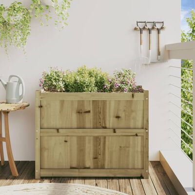 vidaXL Jardinieră de grădină, 90x50x70 cm, lemn de pin impregnat