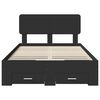 vidaXL Cadru de pat cu headboard Negru 120 x 190 cm Lemn compozit