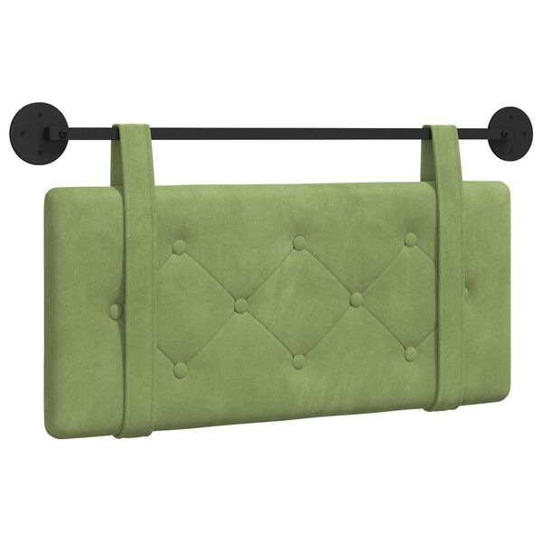 vidaXL Cap de pat suspendat Verde deschis 90 x 55 x 5 cm Catifea