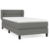 vidaXL Pat box spring cu saltea, gri &icirc;nchis, 100x200 cm, textil