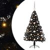 vidaXL Pom de Crăciun artificial pre-iluminat Negru 120 cm PVC
