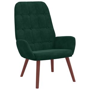 vidaXL Scaun de relaxare, verde &icirc;nchis, catifea