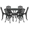 vidaXL Set de masă pentru grădină 7 pcs Negru Aluminiu