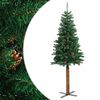 vidaXL Pom Crăciun artificial subțire lemn și conuri verde 150 cm PVC