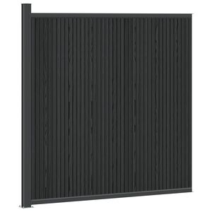 vidaXL Panou de Gardă WPC și Aluminiu Negru