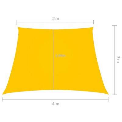 vidaXL Parasolar, galben, 2/4x3 m, țesătură oxford, trapez