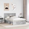 vidaXL Cadru de pat cu headboard Beton 140 x 200 cm Lemn de pin masiv