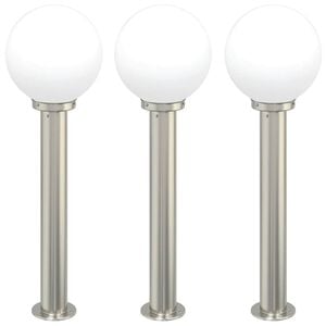 vidaXL St&acirc;lpi iluminatori 3 buc. 80 cm oțel inoxidabil IP44