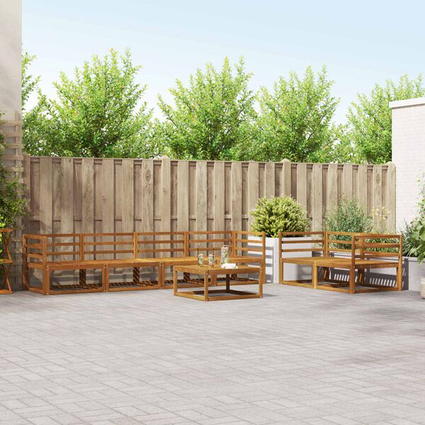 vidaXL Set de canapele de exterior 7 pcs natural Lemn Solid de Acacia