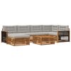 vidaXL Set de canapele de exterior 7 buc. Natural și gri deschis