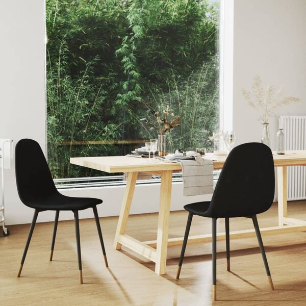 vidaXL Scaune de bucătărie, 2 buc. negru, textil