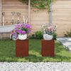vidaXL Suport pentru plante 2 pcs Ruginit 24 x 24 x 35 cm