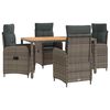 vidaXL Set dining pentru exterior 5 buc. Gri deschis și gri &icirc;nchis