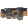 vidaXL Set de canapele pentru grădină cu pernă 9 pcs Gri