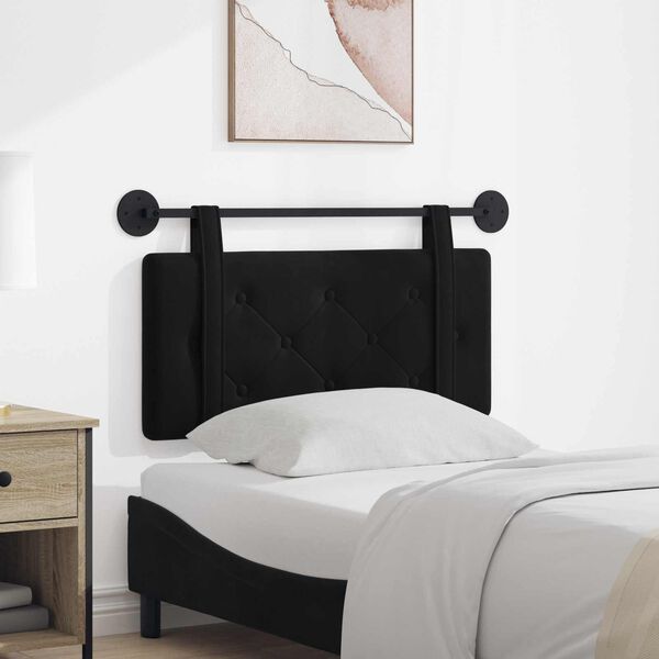 vidaXL Cap de pat suspendat Pe perete Negru 90 x 55 x 5 cm Catifea