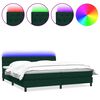 vidaXL Pat cu arcuri cu saltea și LED, verde &icirc;nchis, 180x210 cm, catifea