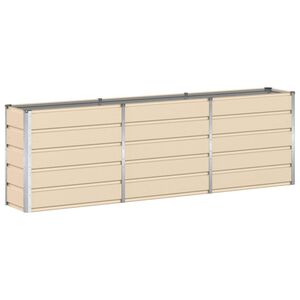 vidaXL Jardinieră Creme 240 x 40 x 75 cm Oțel