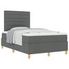 vidaXL Pat cu arcuri cu headboard Gri &icirc;nchis 120 x 190 cm țesătură