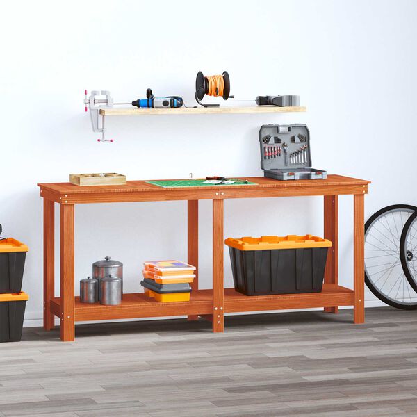 vidaXL Banc de lucru Maro Ceară 180 x 50 x 80 cm Lemn masiv de pin