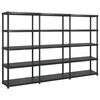 vidaXL Raft de depozitare 5 niveluri negru 274,5x45,7x185 cm, plastic