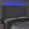 vidaXL Tăblie de pat cu LED, gri deschis, 147x16x118/128 cm, textil