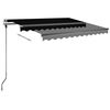 vidaXL Copertină retractabilă manual cu LED, antracit, 300x250 cm