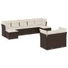 vidaXL Set canapele de grădină cu perne, 9 piese, maro, poliratan