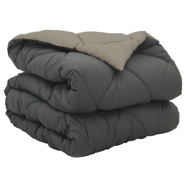 vidaXL Duvet complet pe tot parcursul anului Gri deschis și antracit