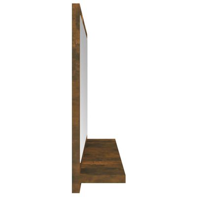 vidaXL Oglindă de baie, stejar fumuriu, 40x10,5x37 cm, lemn prelucrat