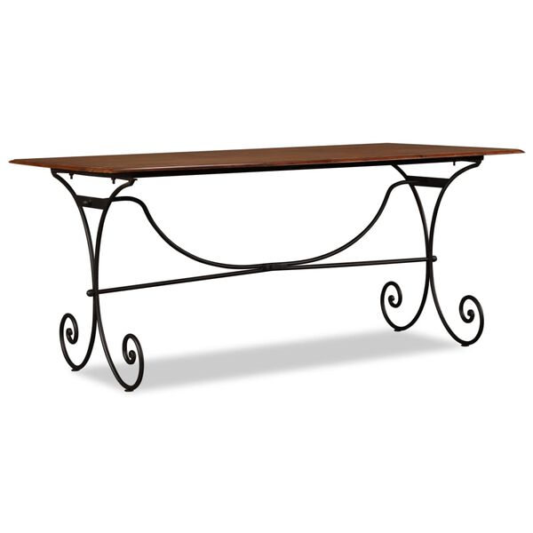 vidaXL Masă din lemn masiv cu finisaj tip miere, 180x90x76 cm