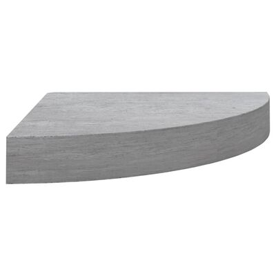 vidaXL Raft de colț de perete, gri beton, 25x25x3,8 cm, MDF