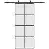 vidaXL Ușă glisantă cu set de feronerie neagră 90x205 cm Sticlă ESG