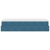 vidaXL Cadru de pat otoman cu saltea Albastru închis 100x200cm catifea