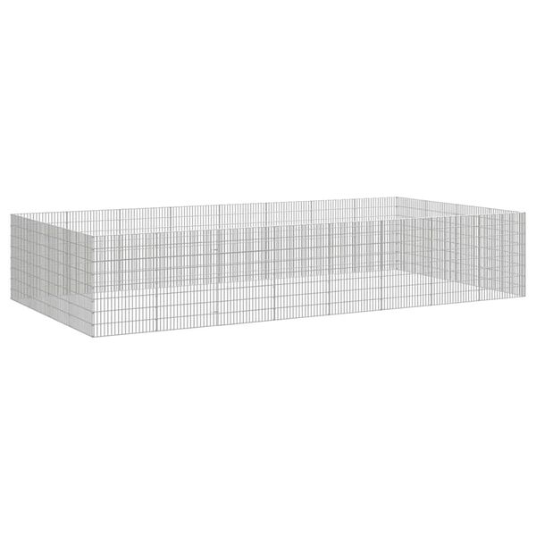 vidaXL Adăpost pentru animale cu 24 panouri, 54x80 cm, fier galvanizat