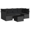 vidaXL Set canapele de grădină cu perne, 7 piese, negru, poliratan