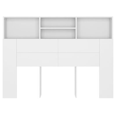 vidaXL Tăblie de pat cu dulap, alb, 140x19x103,5 cm