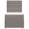 vidaXL Pat box spring cu saltea, gri taupe, 90x190 cm, textil