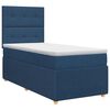 vidaXL Pat boxspring cu saltea albastru 90 x 190 cm Țesătură