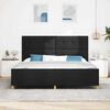 vidaXL Cadru de pat cu headboard Negru 200 x 200 cm țesătură