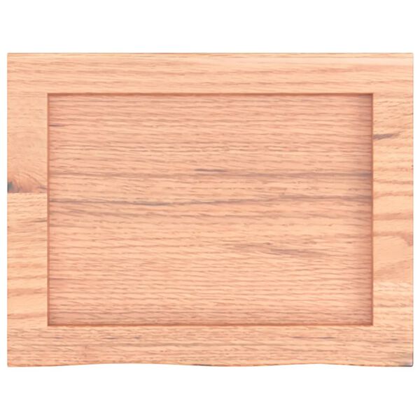 vidaXL Blat de baie, maro deschis, 40x30x(2-6) cm, lemn masiv tratat