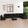 vidaXL Set mobilier de grădină cu perne, 9 piese, negru, poliratan